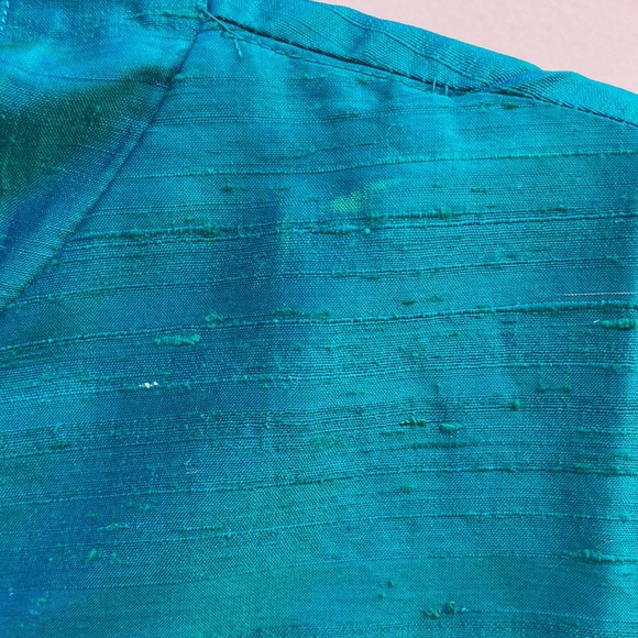 Chico’s Asian Deep Teal Embroidered Silk Tunic sz2 - Picture 9 of 13
